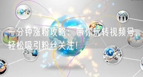 一分钟涨粉攻略:带你玩转视频号,轻松吸引粉丝关注!