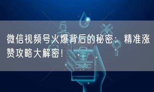 微信视频号火爆背后的秘密：精准涨赞攻略大解密！