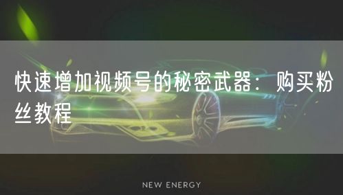 快速增加视频号的秘密武器：购买粉丝教程