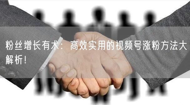 粉丝增长有术：高效实用的视频号涨粉方法大解析！